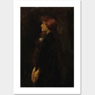 Portrait, Red Haired Beauty Standing in Profile by Jean-Jacques Henner Posters and Art